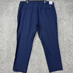 Greg Norman Performance Pants Men's 40x29 Navy Blue Stretch Flex Waist Golf New